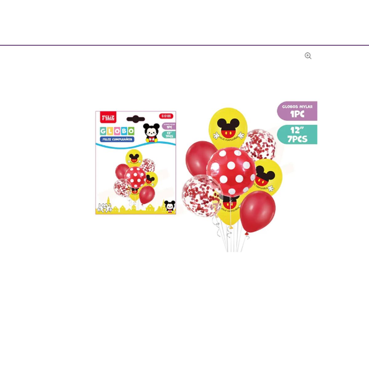 GENERICO - Globos Mickey Mouse 12 Unidades