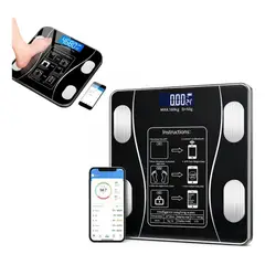 IRM - Balanza De Bano Digital Inteligente Bluetooth App Pesa Corporal Vidrio Templado Hogar FIGOSTORE