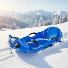 GENERICO - Trineo Para Nieve Con Frenos Y Cuerda De Agarre color azul..