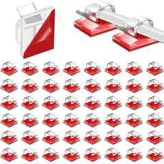 KUANGYE - Gancho Organizador Cables Adhesivo transparente 50 Piezas