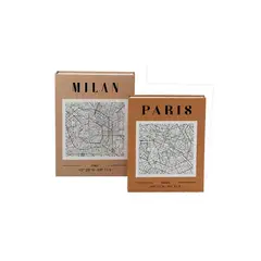 VGO - Set de 2 Cajas tipo libro para recuerdos 25x18-22x16 cm