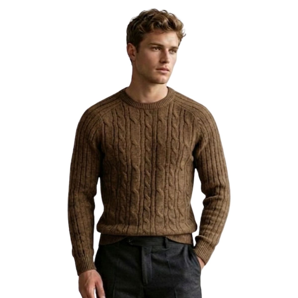 LIKE SHOP - Sweater Hombre Chaleco Lana. Diseño Trenzado Invierno 7261