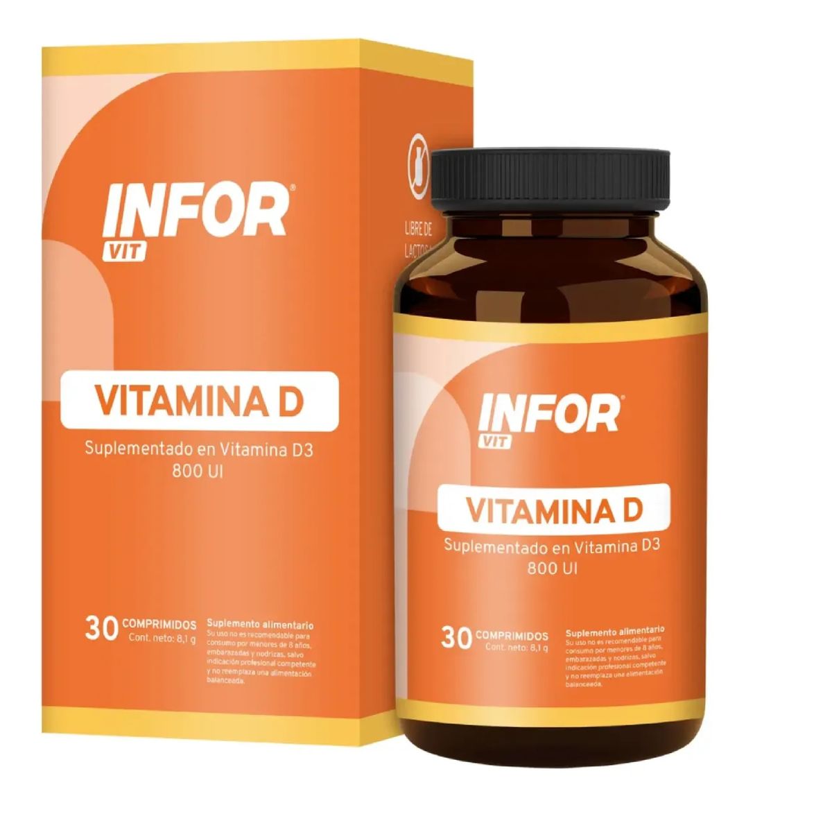 INFOR - Vitamina D3 Inforvit 800 Ui 30 Comprimidos Defensas Y Huesos