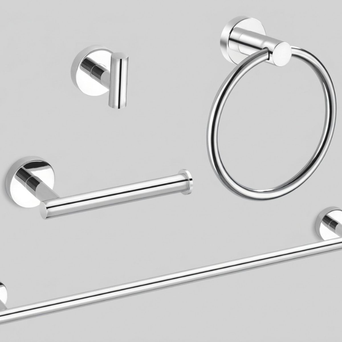 GENERICO - Set de 4 Accesorios de Baño Acero Inoxidable