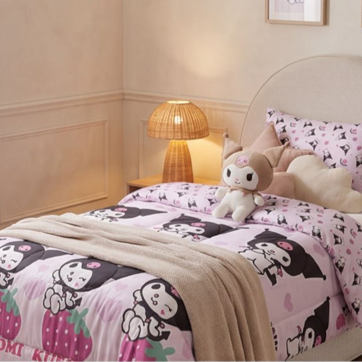 MASHINI - Plumón Mashini 1.5 Plazas Infantil Kuromi Frutillas