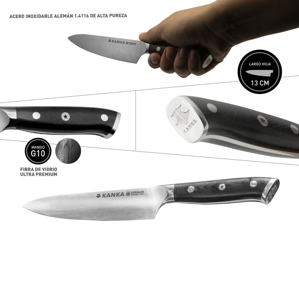 KANKA - Cuchillo Multiuso Acero Inoxidable Alemán Kanka