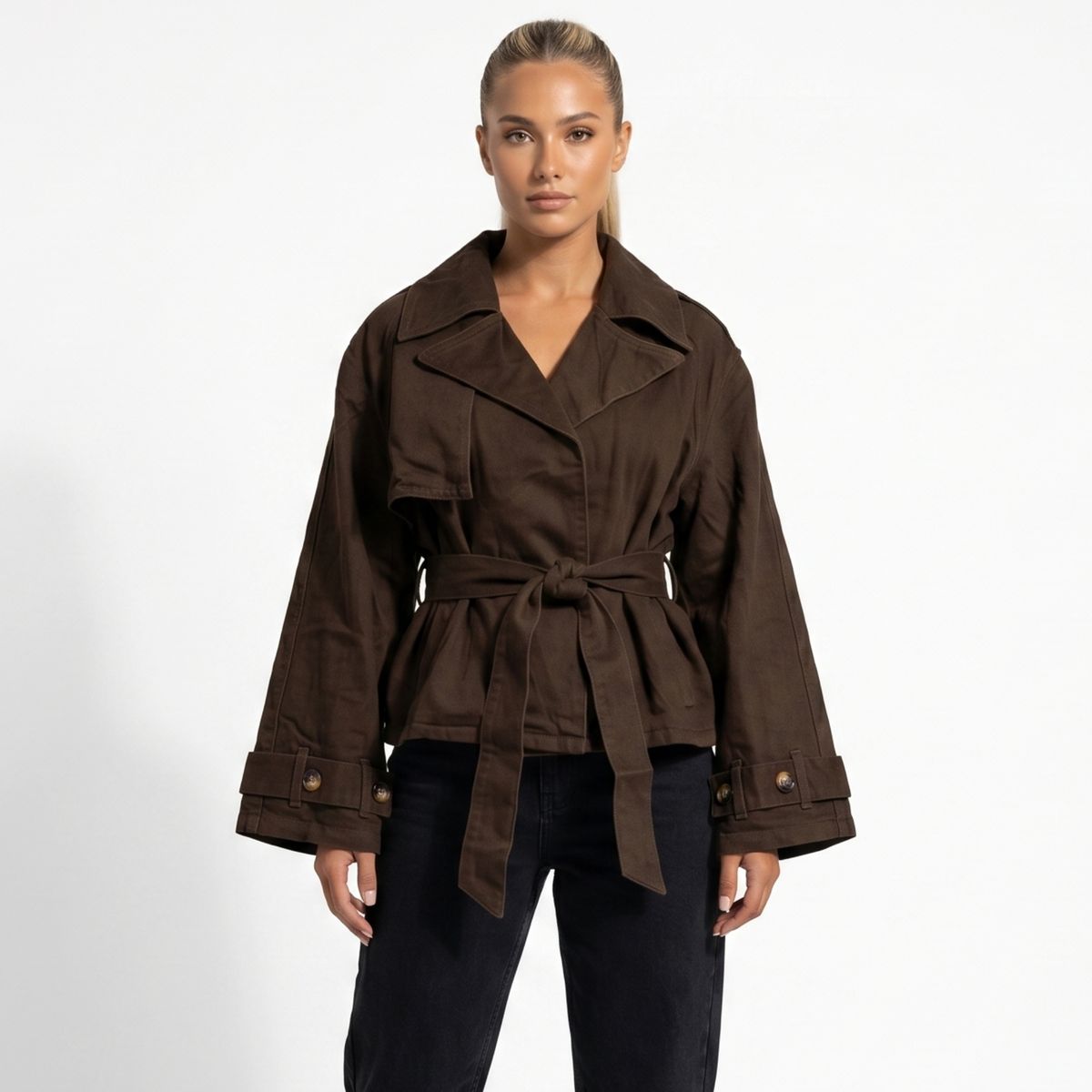D'JOE - Chaqueta Blazer Denim Mujer Oversize Rashel