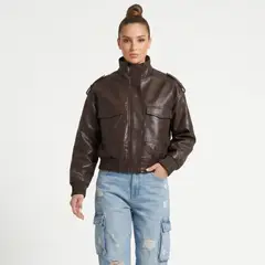 D'JOE - Chaqueta Ecocuero Bomber Mujer Kendall