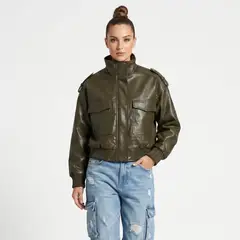 D'JOE - Chaqueta Ecocuero Bomber Mujer Kendall