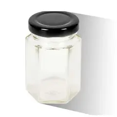 GENERICO - Botella De Vidrio 380ml Tapa Negra 8.6x6.2cm Máxima Versatilidad