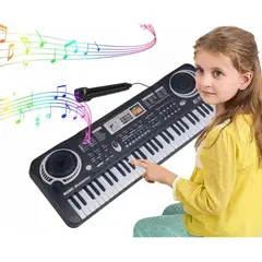 EVERSO - Teclado Piano Electrónico 61 Teclado Con Micrófon Para Niños