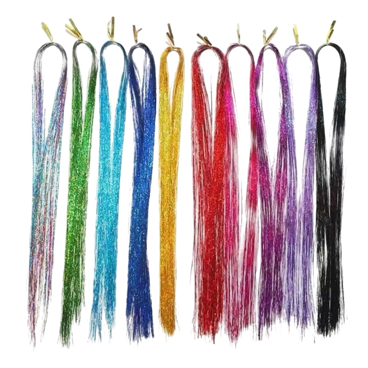 GENERICO - Tinsel Hair Extensiones Oropel Holográfico Cabello Brillante