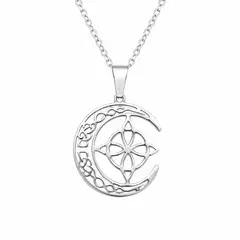 LK LUKSO - Collar Nudo de Bruja Luna Unisex 60cm Acero Inoxidable