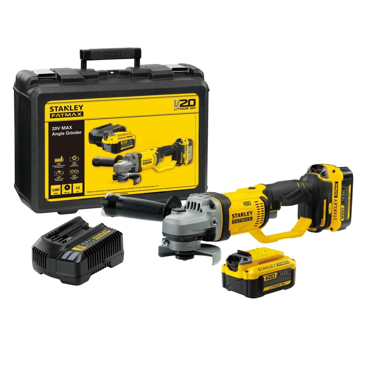 STANLEY - Esmeril Angular 4-12 20V Stanley SCG400M2K-B2