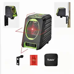GENERICO - Nivel laser 2 Líneas en cruz. Laser rojo, 25mts. Autonivelante. Huepar. Soporte. Línea seleccionable