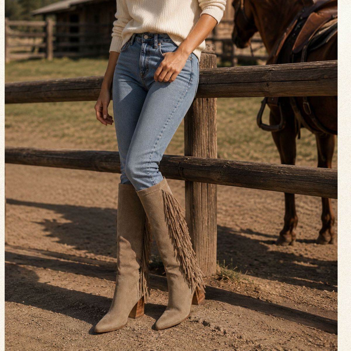 ANNY OUTFITS - Bota Beth Dutton · Visón