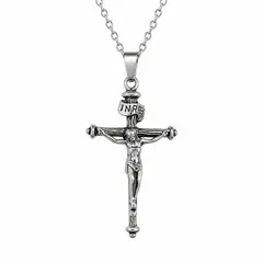 LK LUKSO - Collar Crucifijo Hombre 60cm Acero Inoxidable