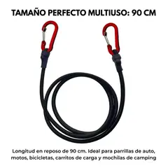 GENERICO - Pulpo Cuerda Elástica De Amarre Con Mosquetones Carga 90cm