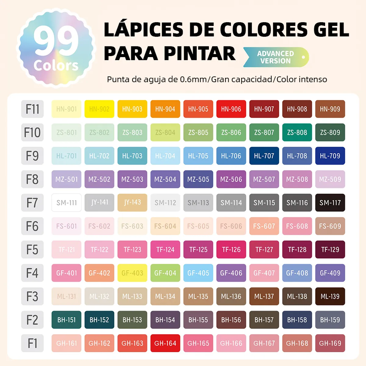 LANGUO - Set Lápices Gel 99 Colores - Languo