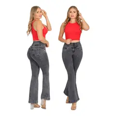 MC PRINS - Jeans Flare Push Up Acampanado Levanta Cola Corte Colombiano