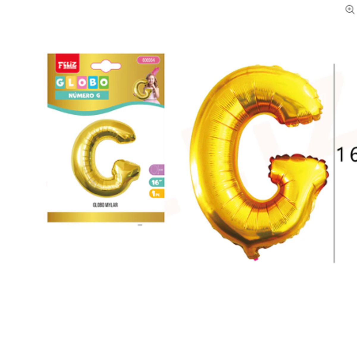 GENERICO - Globo Letra G Dorada 40 cm