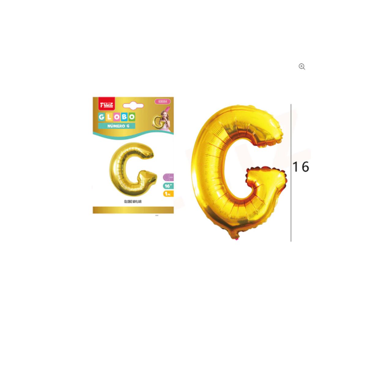 GENERICO - Globo Letra G Dorada 40 cm