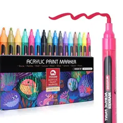 GENERICO - Marcadores Acrílicos Lápices 20 Colores Tipo Posca