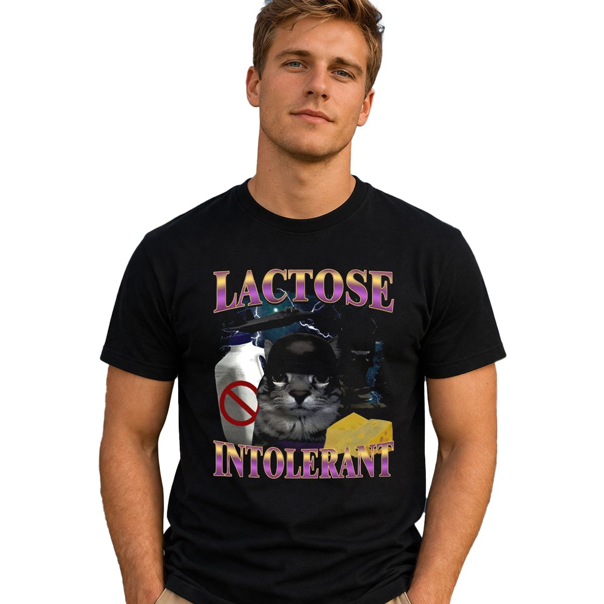 ROLY - Polera Gatito Intolerante a la Lactosa Divertido
