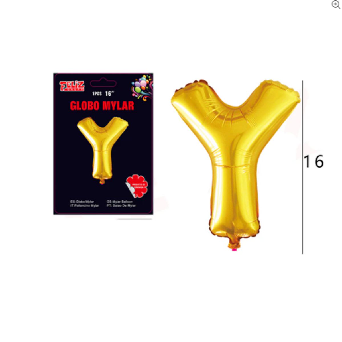 GENERICO - Globo Letra Y Dorada 40 cm