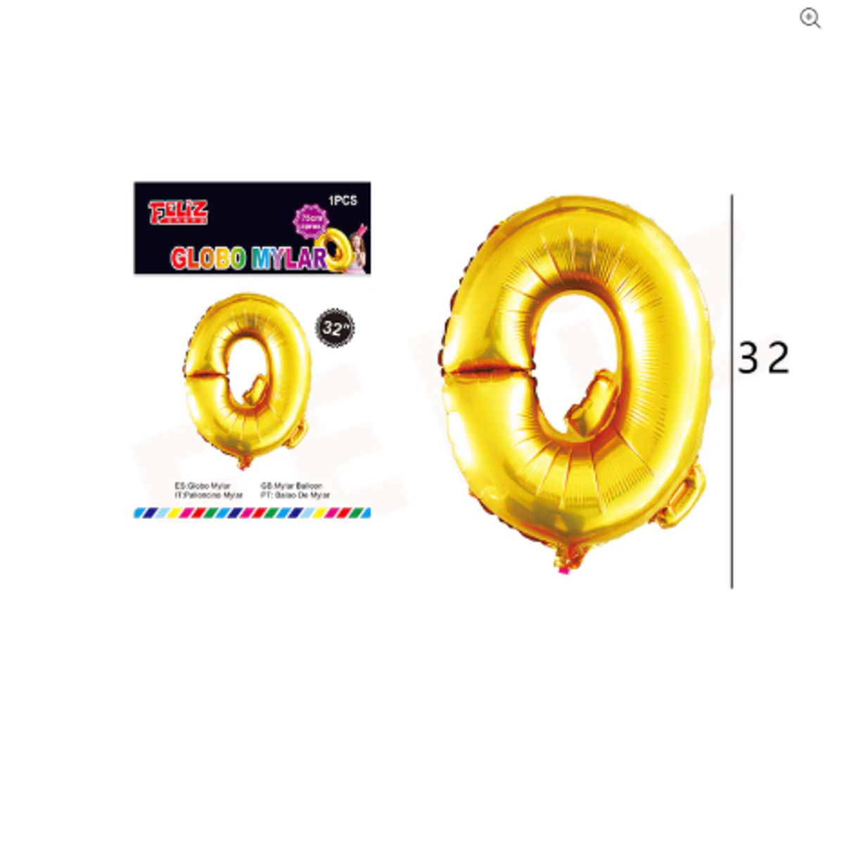 GENERICO - Globo Letra Q Dorada 81 cm