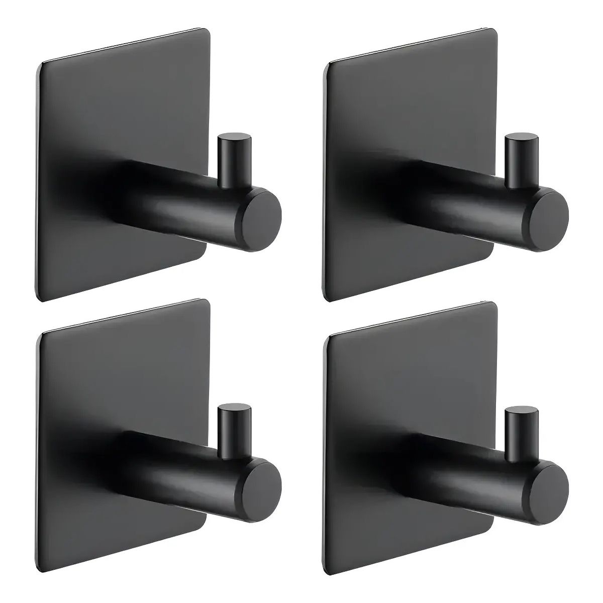 GENERICO - Ganchos Adhesivos Colgador Perchero Baño Cocina Acero Inox Color Negro