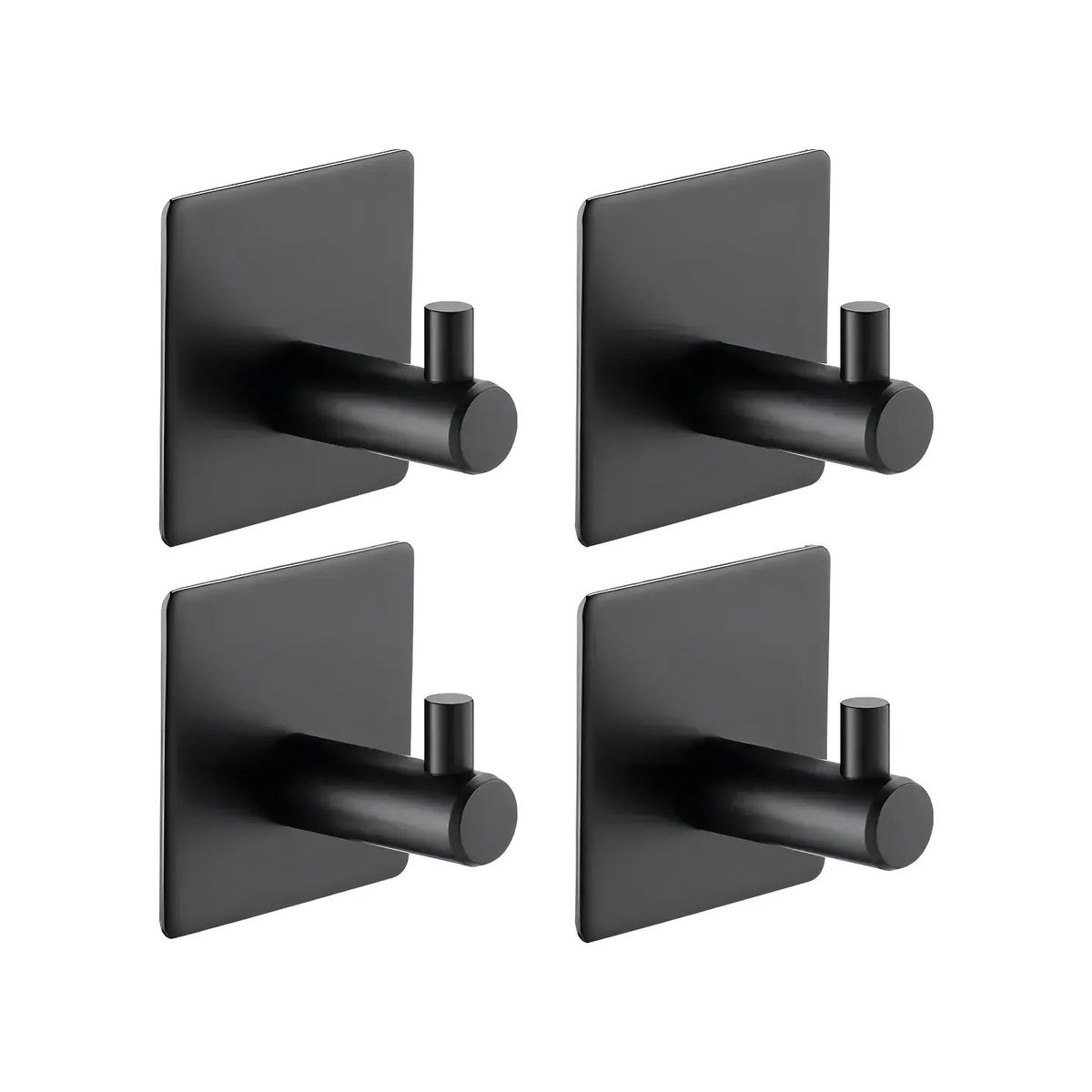 GENERICO - Ganchos Adhesivos Colgador Perchero Baño Cocina Acero Inox Color Negro