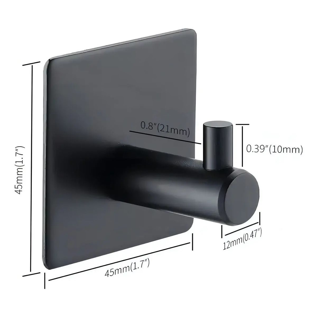 GENERICO - Ganchos Adhesivos Colgador Perchero Baño Cocina Acero Inox Color Negro