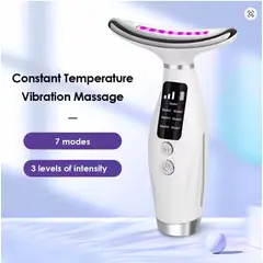 GENERICO - Masajeador Facial Cuello 3 Niveles Led Antiedad, Blanco