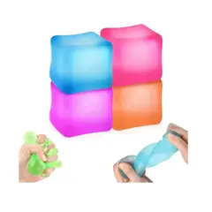 GENERICO - Squishy Antiestrés Fidget Cubo Silicona Pack 4 Un Sugar Ball