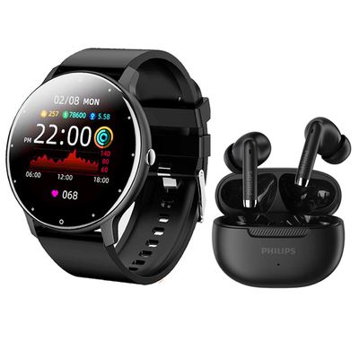 Philips Audifonos Tat2020 Bluetooth 5.4 Y Smartwatch Zl02