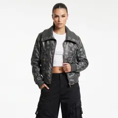 D'JOE - Chaqueta Ecocuero Bomber Mujer Phoebe