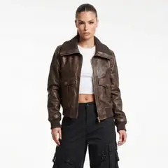 D'JOE - Chaqueta Ecocuero Bomber Mujer Phoebe