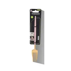 GENERICO - TENEDOR 2PCS ROSA CON DORADO 21.7CM