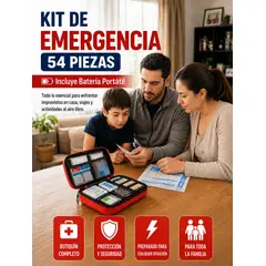 MOVI - Kit de Emergencia 54 Piezas con Power Bank 20.000 mAh