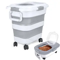 TSKY CHILE SHOPPING - Contenedor de almacenamiento de alimentos para perros, gatos y pájaros, plegable, 25KG