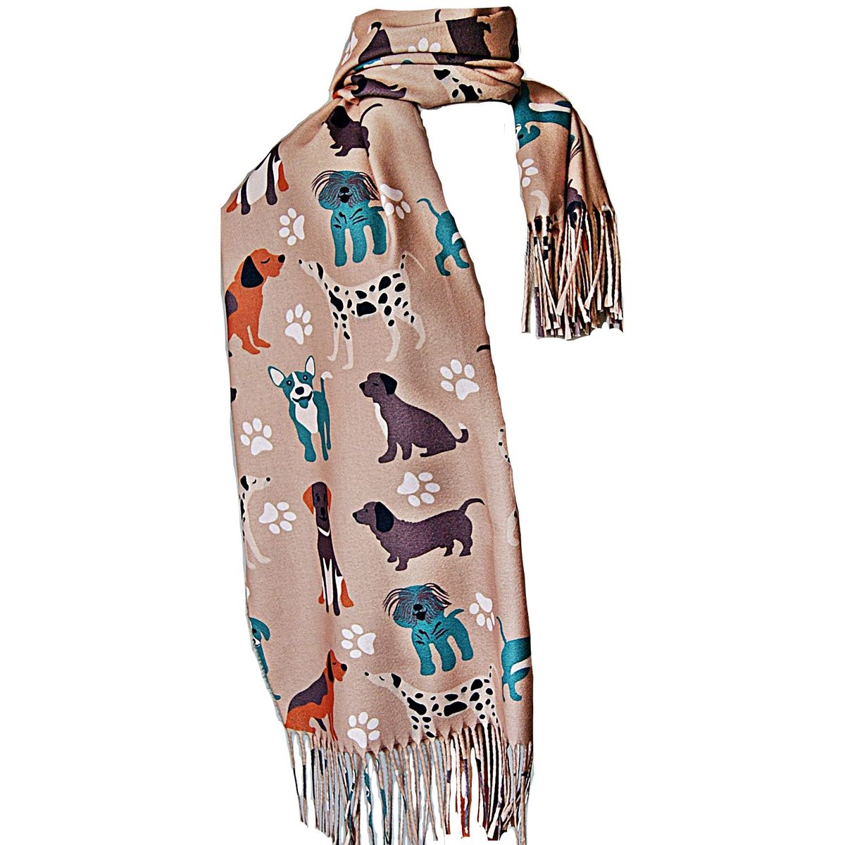 VIVAFELICIA - Bufanda Chal Canil Beige