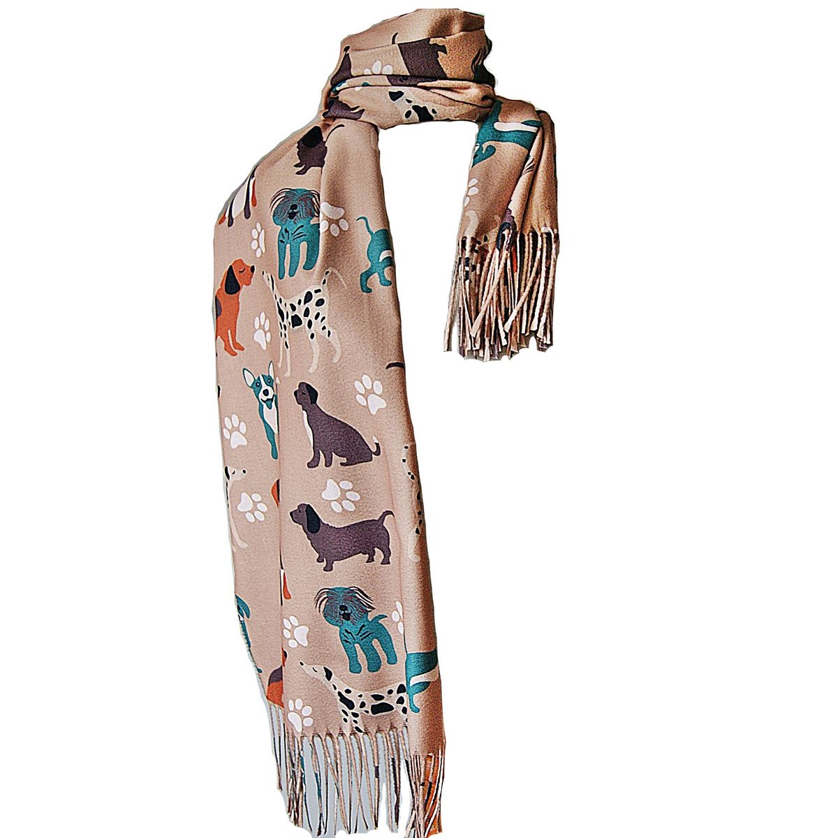 VIVAFELICIA - Bufanda Chal Canil Beige
