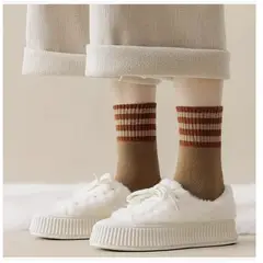 GENERICO - X5 Pares Calcetín Medio De Lana Para Mujer Talla 36-41