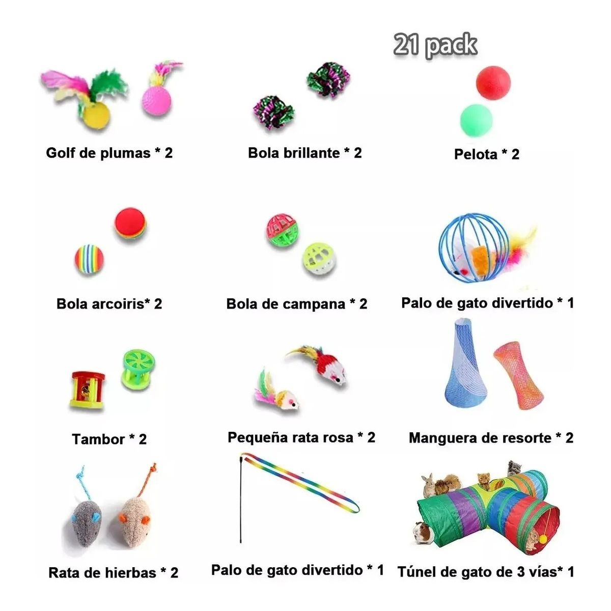 GENERICO - Divertido Tunel Plegable Gato 3 Vías D Juego Mascotas Labg