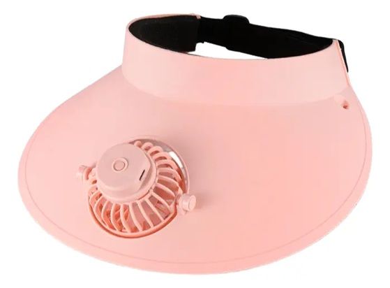 GENERICO Sombrero Tipo Visera jockey De Sol Con Ventilador Carga Usb rosado
