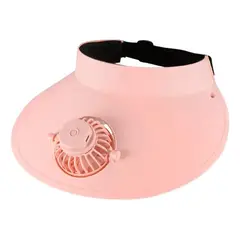 GENERICO - Sombrero Tipo Visera jockey De Sol Con Ventilador Carga Usb rosado