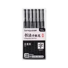 LANGUO - Set 6 Lápices Gel 1.0mm Negro -