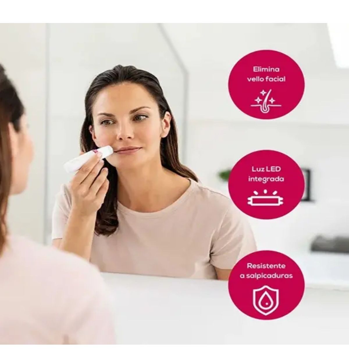 GENERICO - Depiladora Afeitadora Facial Con Luz Led Sin Dolor Máxima Labg