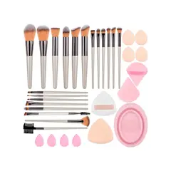 GENERICO - Juego De Brochas De Maquillaje Profesional 33pcs Color Plateado Labg